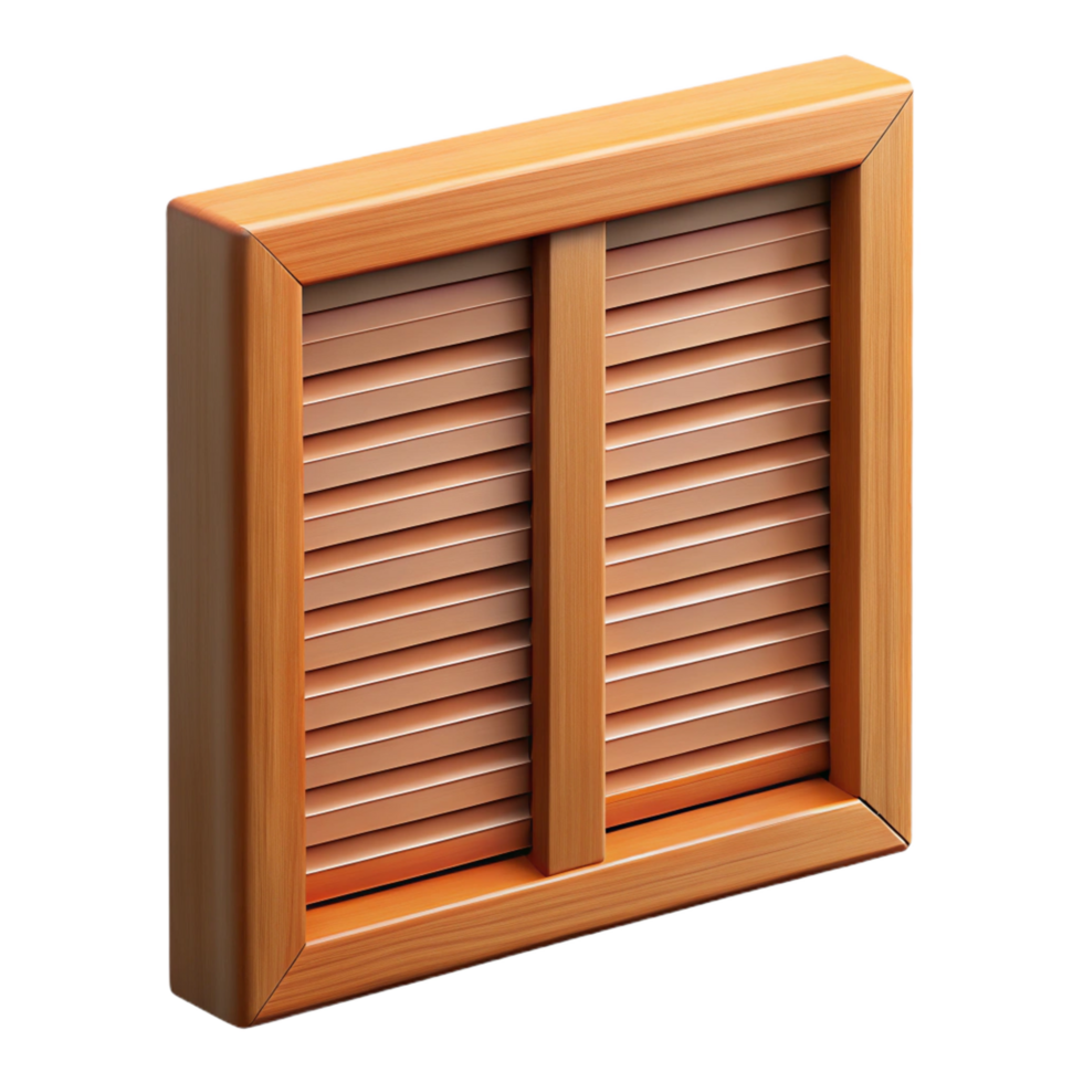 beautiful gothic Window shutter, louvered wood, with Transparent Background crisp png