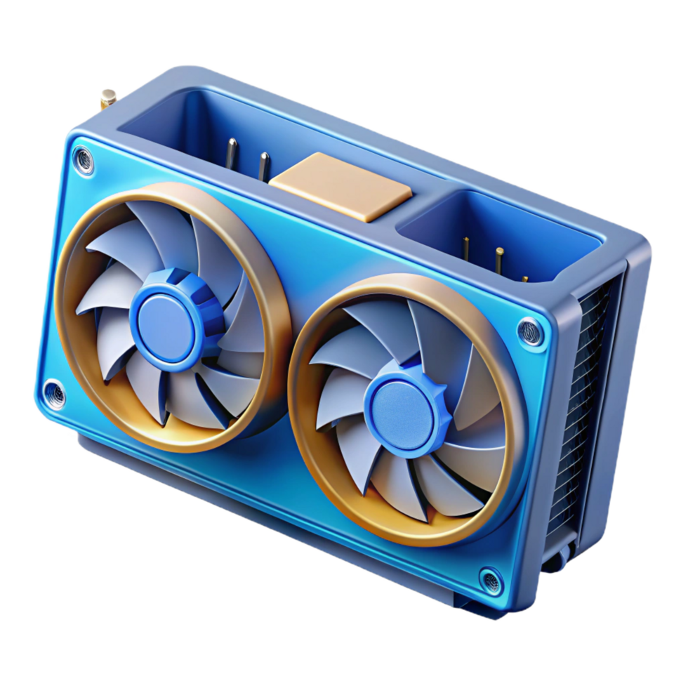 gorgeous distinctive A graphics card with cooling fans with Transparent Background png