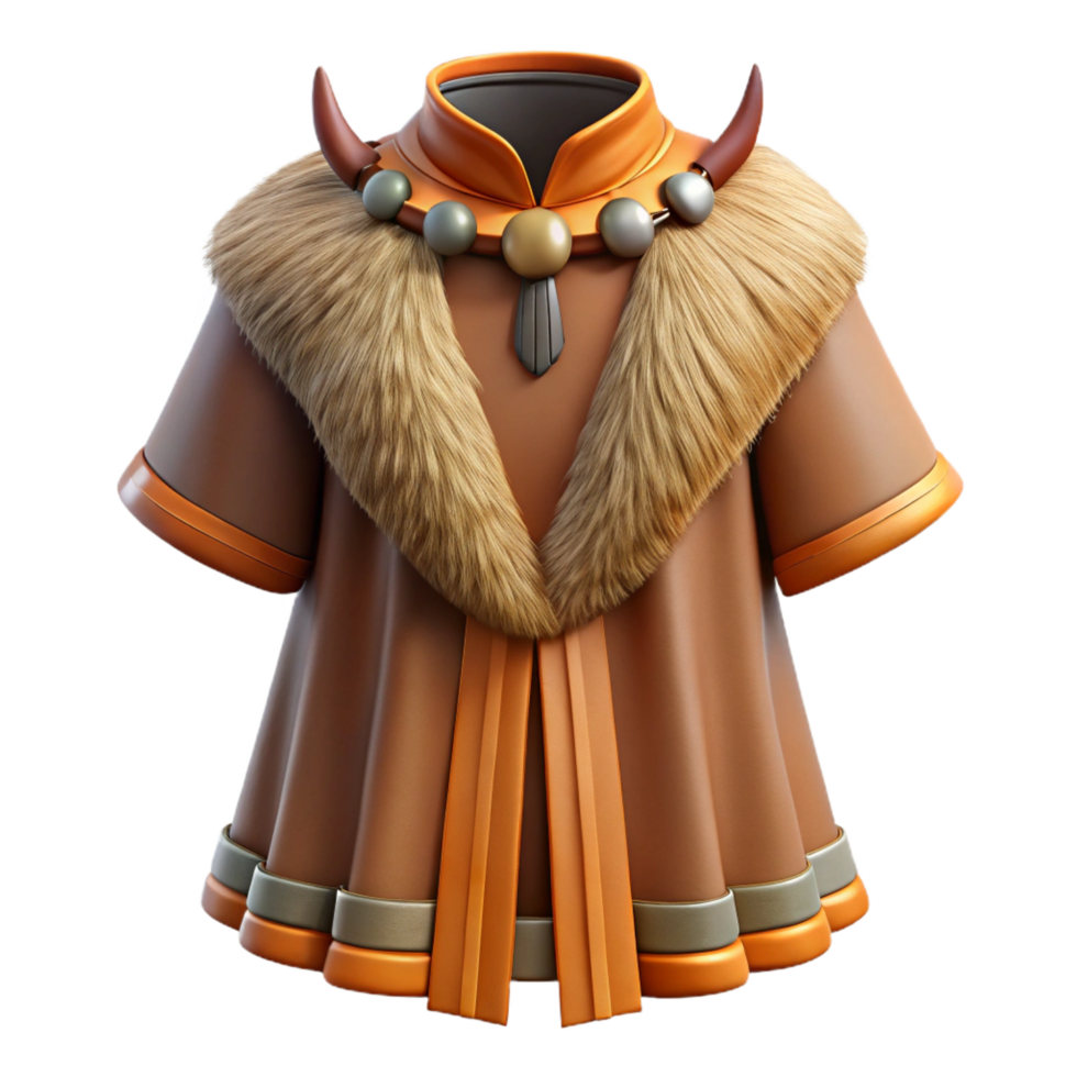 unforgettable industrial Hyper-specific professional render of a tribal ceremonial robe made of animal hides ultra HD png