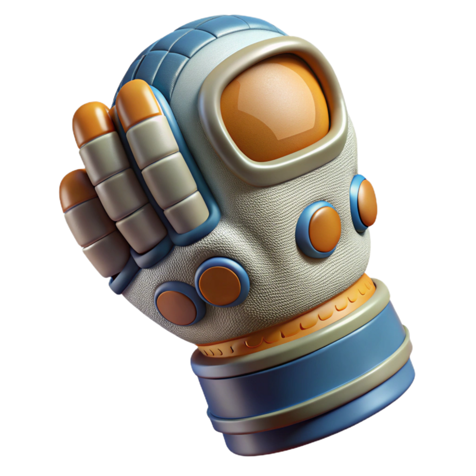 memorable nordic Ultra-detailed, isolated cutout, concept art style render of a single, astronaut glove, worn texture, intricate stitching with Transparent Background high resolution png
