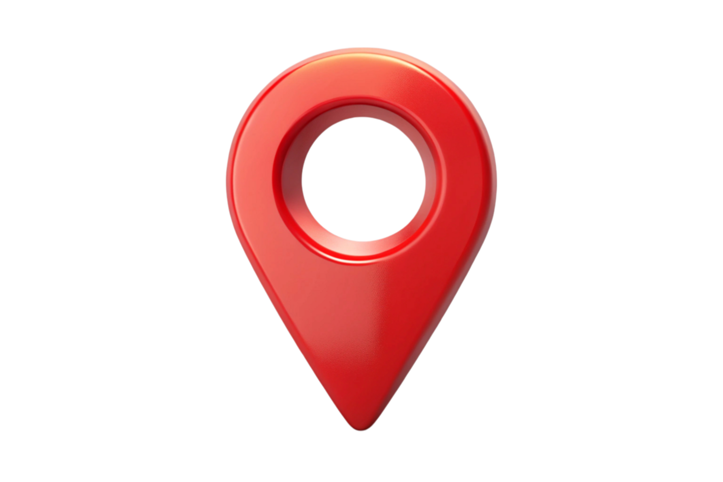 Modern red map pin marker icon on a Transparent Background representing geographical locations GPS navigation png