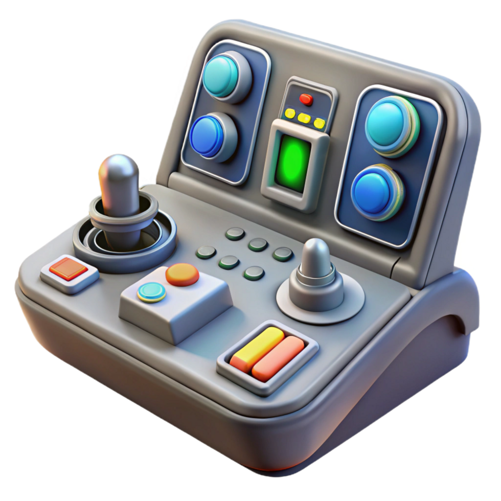tranquil striking Spaceship control panel with buttons, levers, and displays with Transparent Background sharp png
