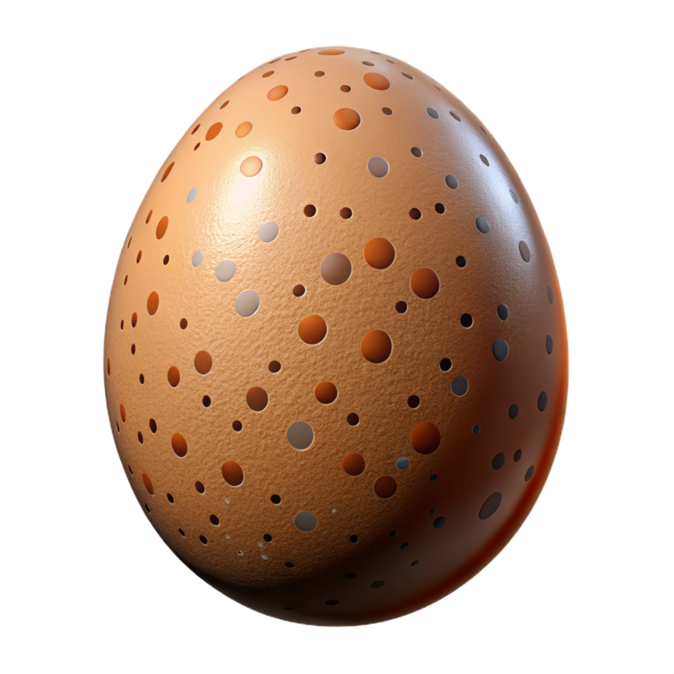 exquisite memorable Photorealistic, hyper-specific, isolated cutout of a single, brown, speckled bird egg with Transparent Background png