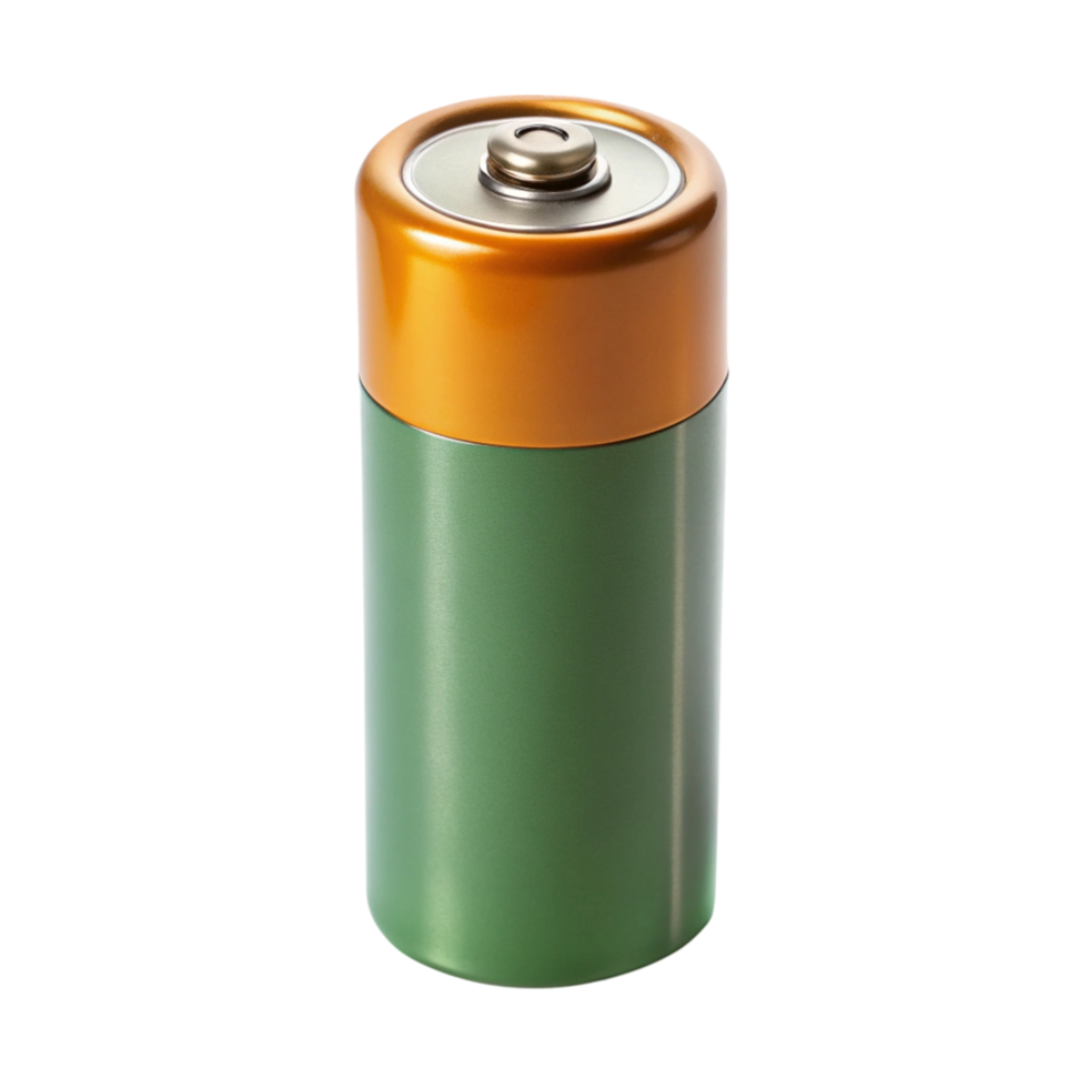 3D illustration of a modern battery design for power supply, technology, and renewable energy applications png