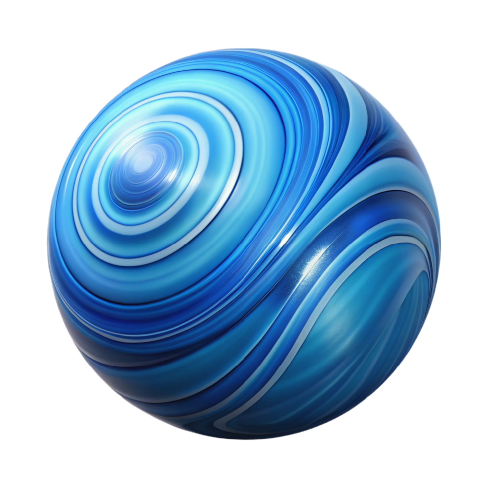 wonderful dramatic coastal Hyper-specific, isolated cutout, professional render, single glass marble, blue swirl pattern with Transparent Background high quality png