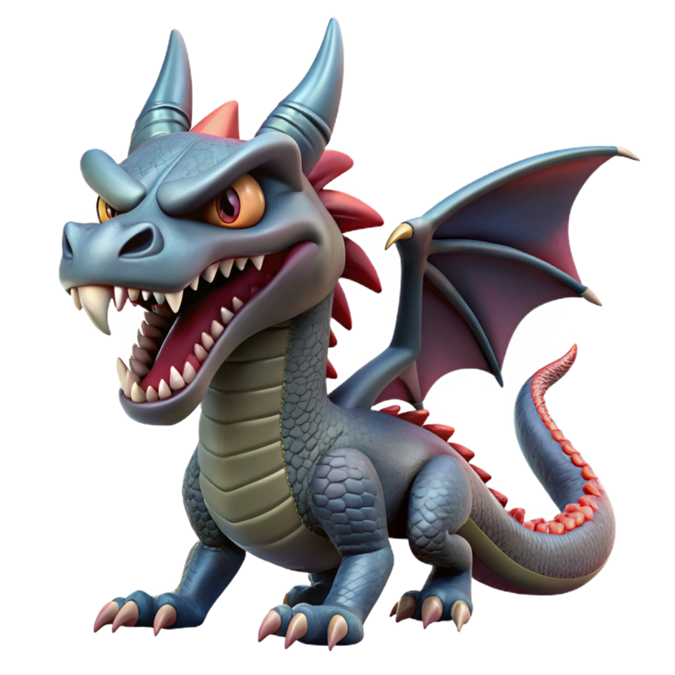 romantic sumptuous A menacing dragon, sharp teeth, scales gleaming with Transparent Background museum quality png