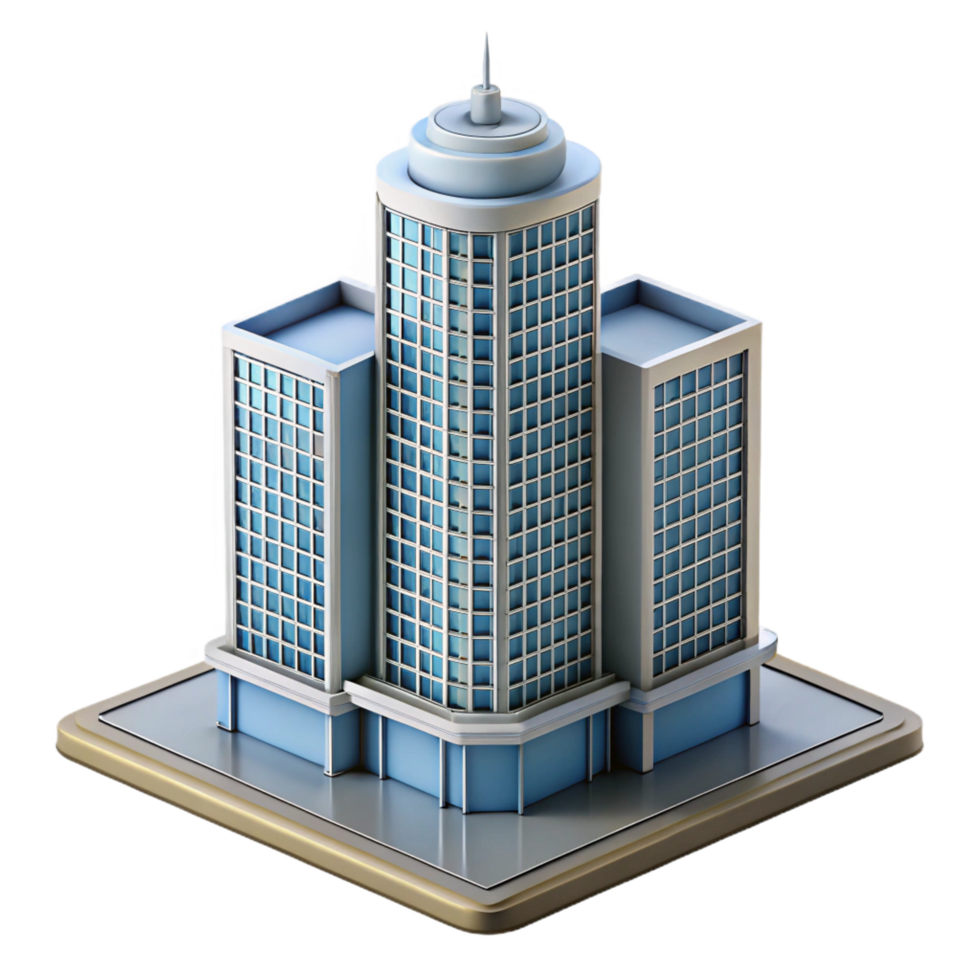signature gothic Modern skyscraper architectural model, with Transparent Background gallery standard png