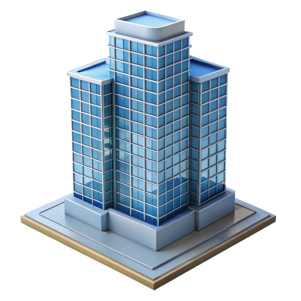 dazzling nordic Modern skyscraper architectural model, with Transparent Background precision png