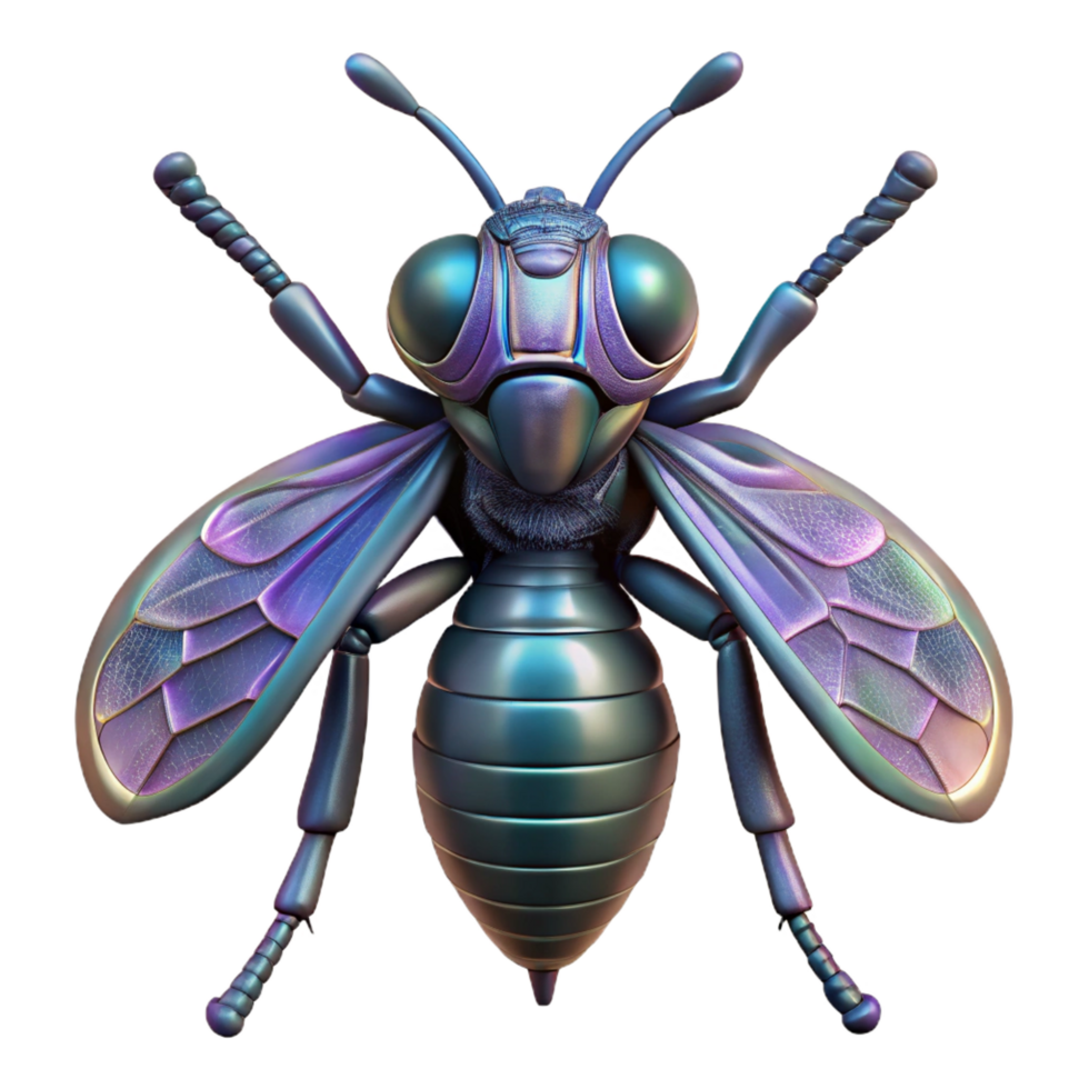 joyful pristine Isolated cutout of a single, ultra-detailed, concept art style alien insect, iridescent carapace with Transparent Background crisp png