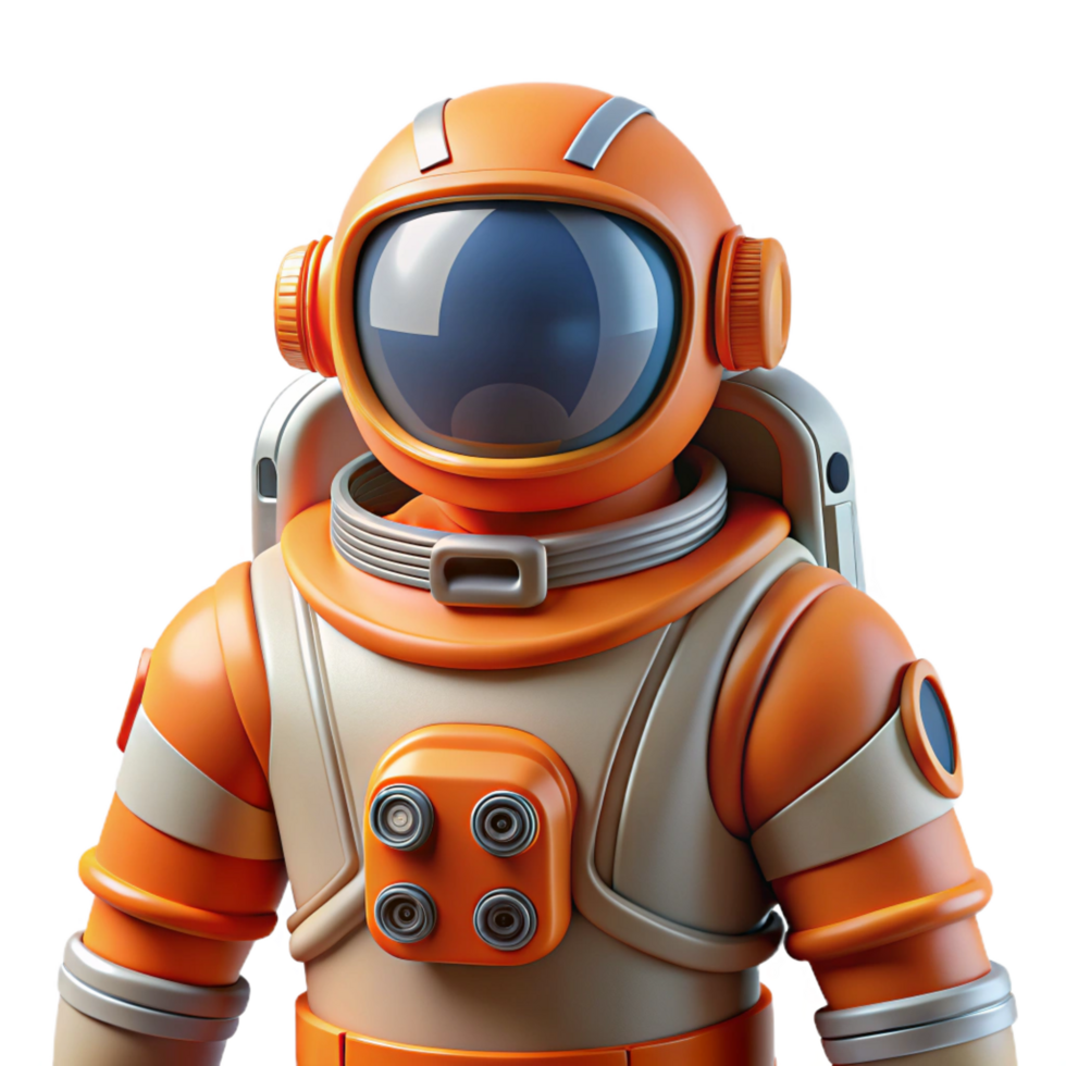 beautiful exceptional Concept art style, ultra-detailed, isolated cutout of a single, futuristic astronaut spacesuit, featuring advanced life support systems with Transparent Background png