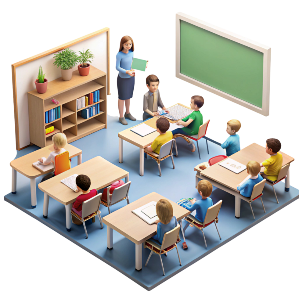 Engaged students and teacher in classroom environment focusing on education, collaboration, and academic discussions png