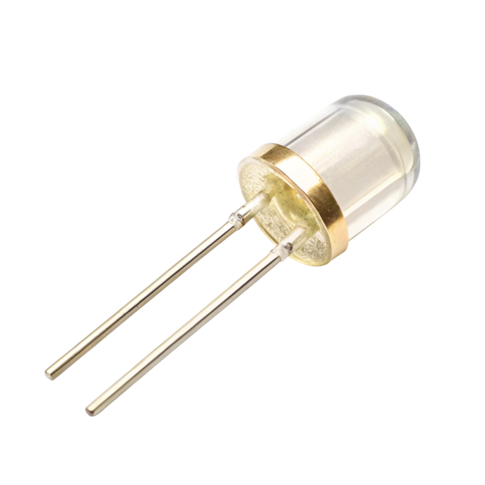 semiconductor diode with metallic pins, showcasing its design and functionality in electronic circuits png