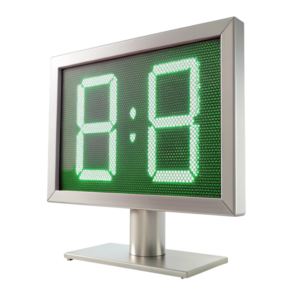 Advanced digital display unit with bright illuminated characters ideal for modern data visualization and electronics png