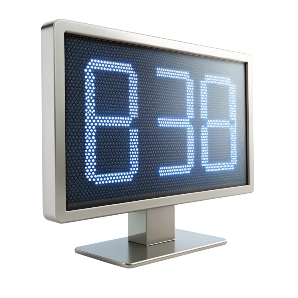 High resolution electronic display panel featuring bright numeric LEDs designed for modern technology applications png