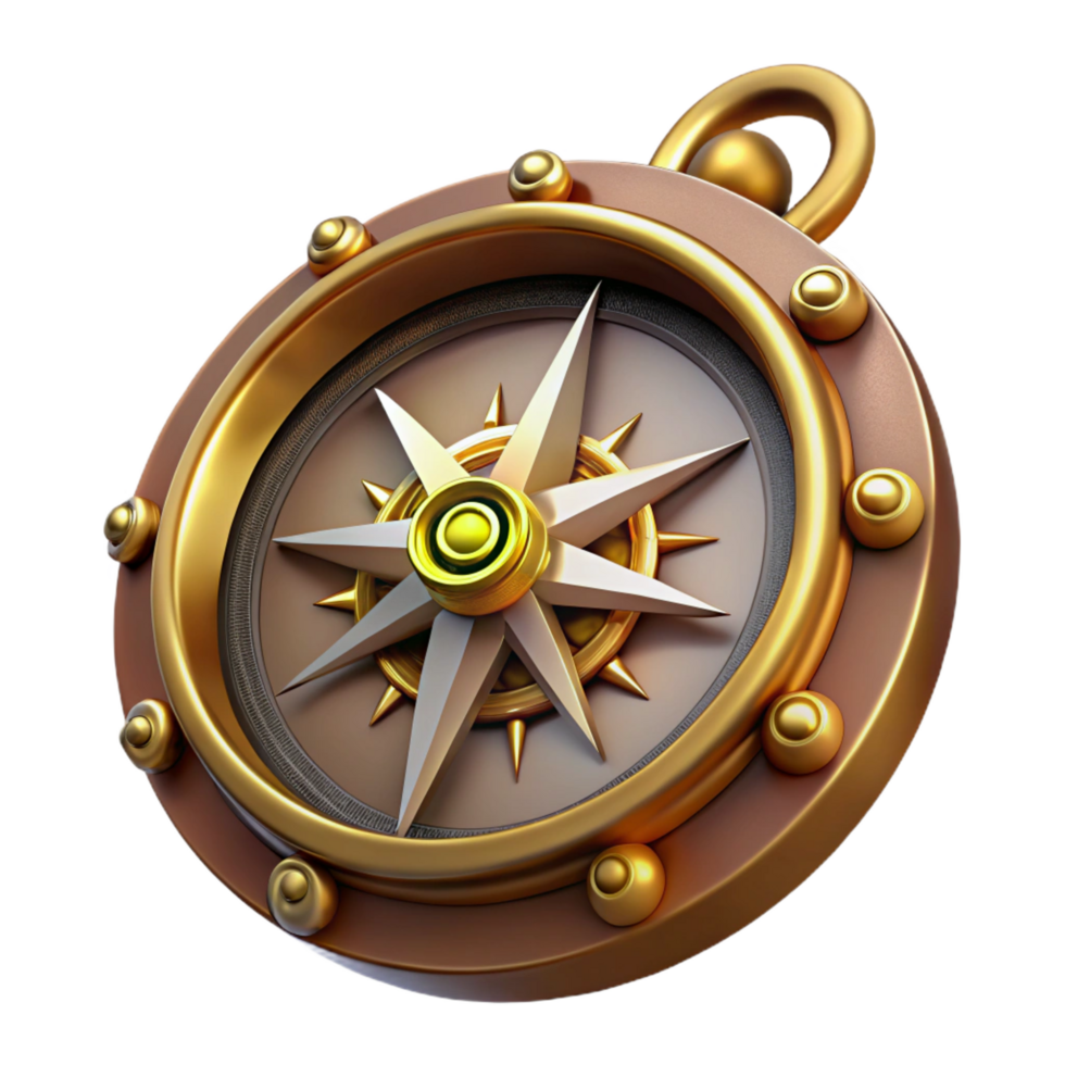 breathtaking abstract Hyper-specific professional render of a steampunk monocle with a magnifying lens and an ornate brass frame Isolated cutout with Transparent Background high quality png