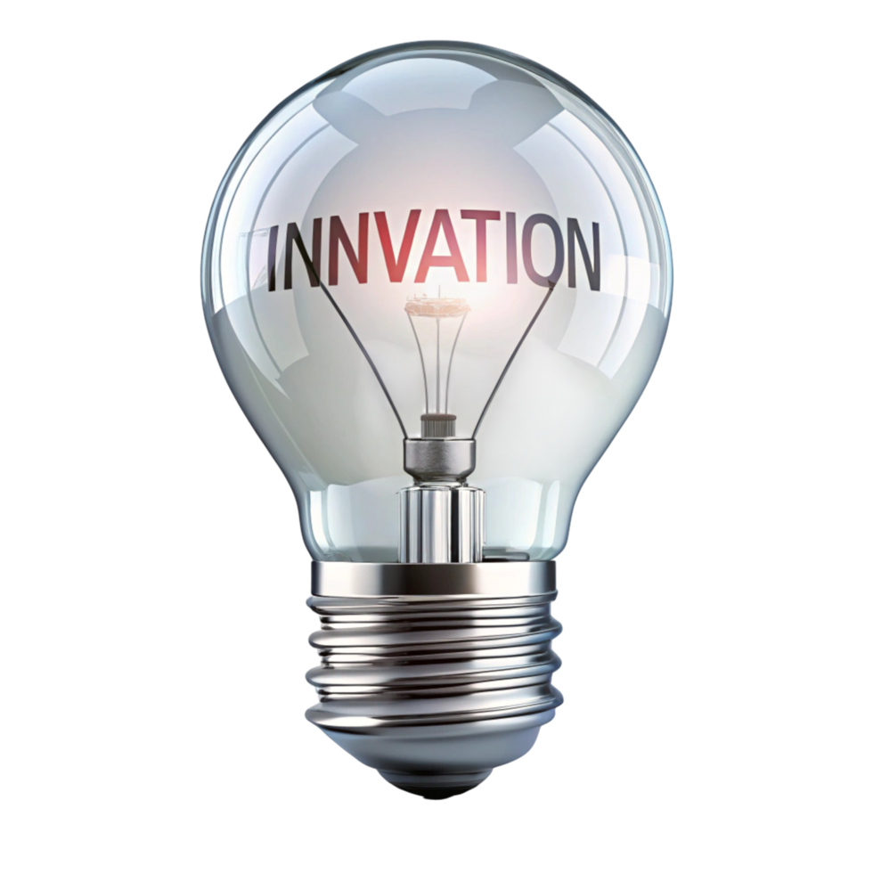 Idea Generation and Problem Solving Depicted Through a Light Bulb Featuring Innovation Written Inside png