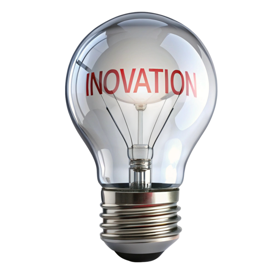 Creative Concept of Innovation Represented by a Light Bulb on a Transparent Background for Ideas and Progress png