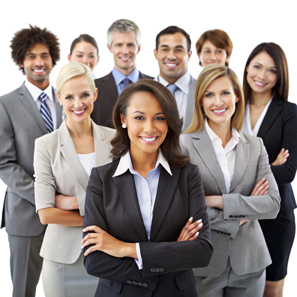 collaborative workforce of professionals symbolizing teamwork, leadership, and corporate success png