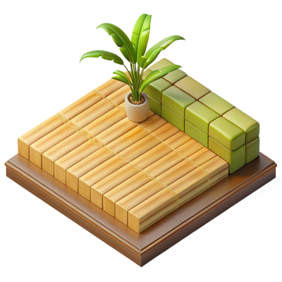 sumptuous bold abstract Bamboo flooring, sustainable material, natural flooring with Transparent Background expertly shot png