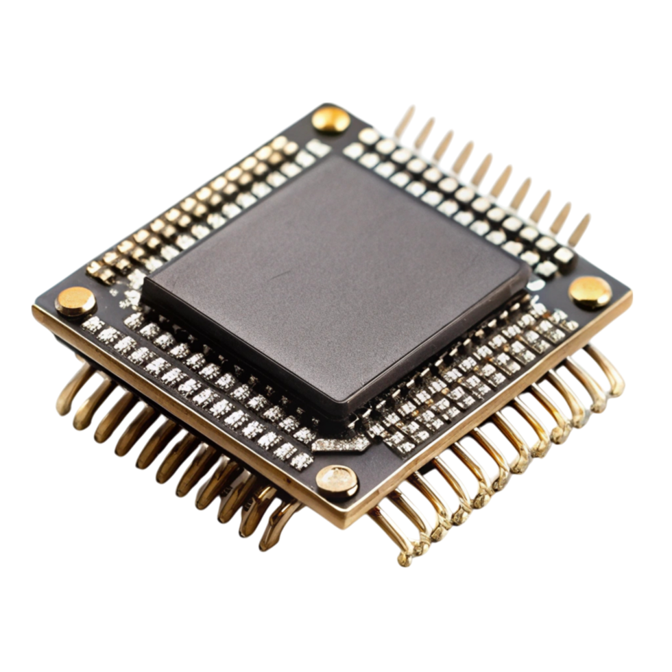 microcontroller chip on a Transparent Background, ideal for technology and electronics projects png