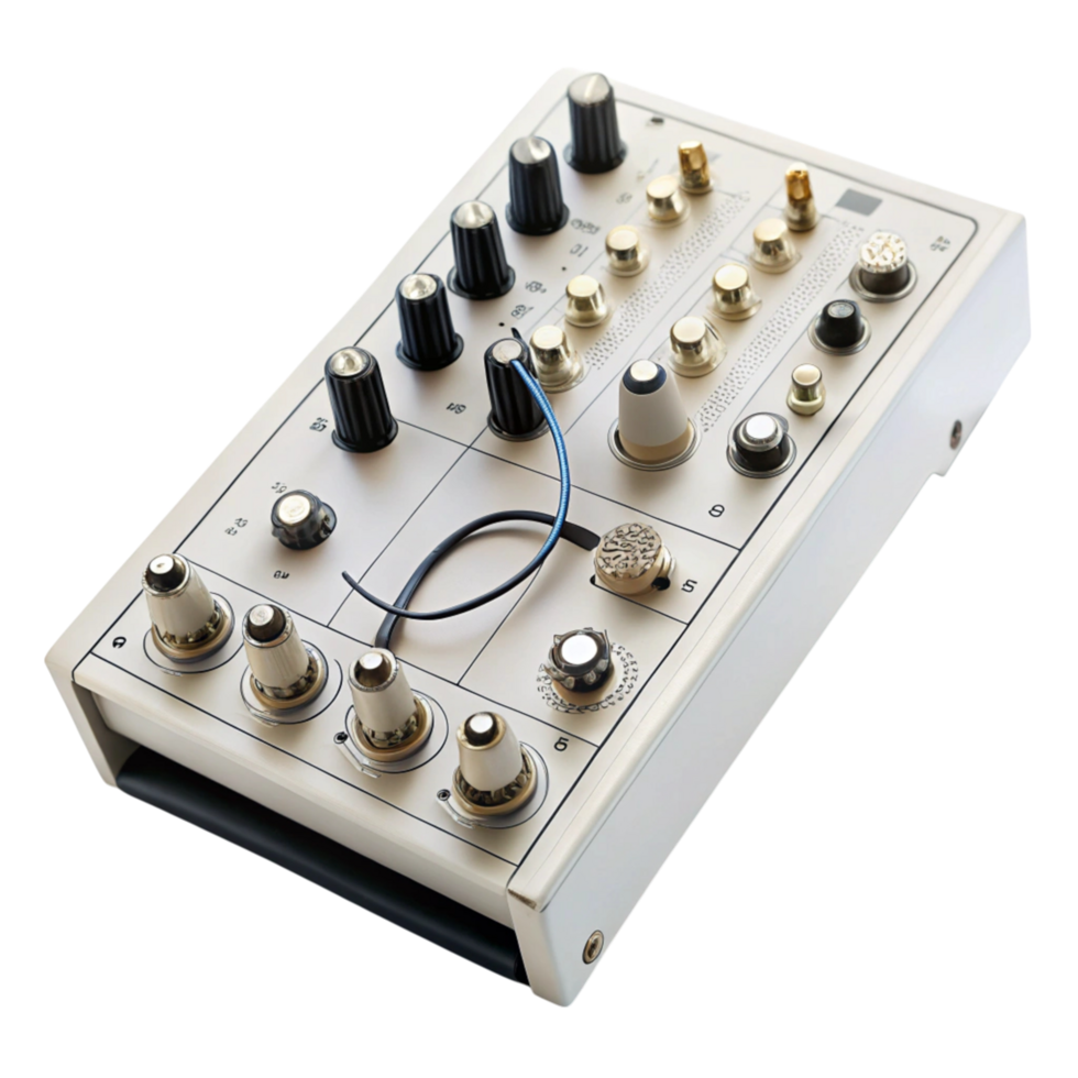 Advanced oscillation control systems showcasing adjustable dials and wave signals for scientific and technical use png