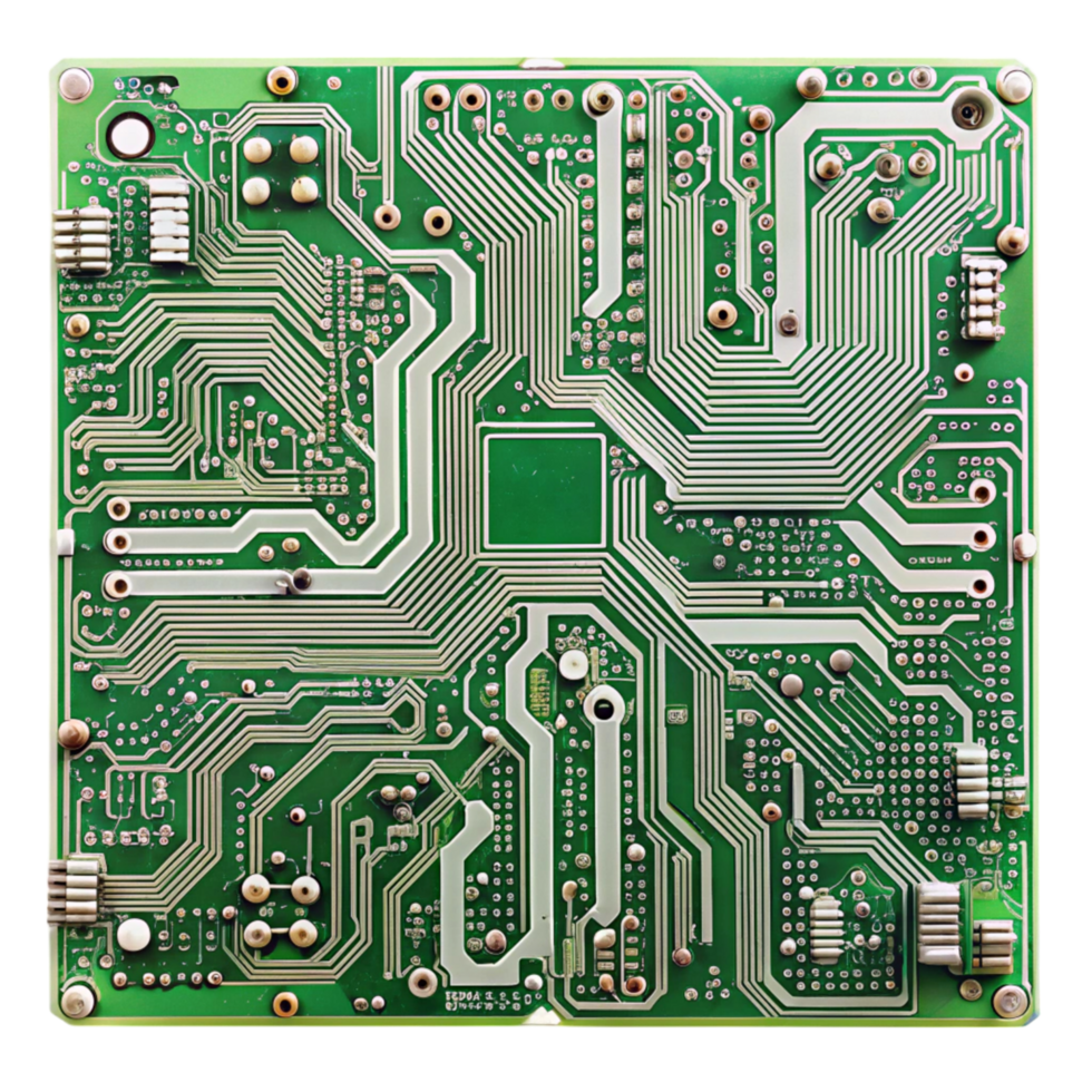 Professional printed circuit board showcasing advanced design and detailed electronics layout png