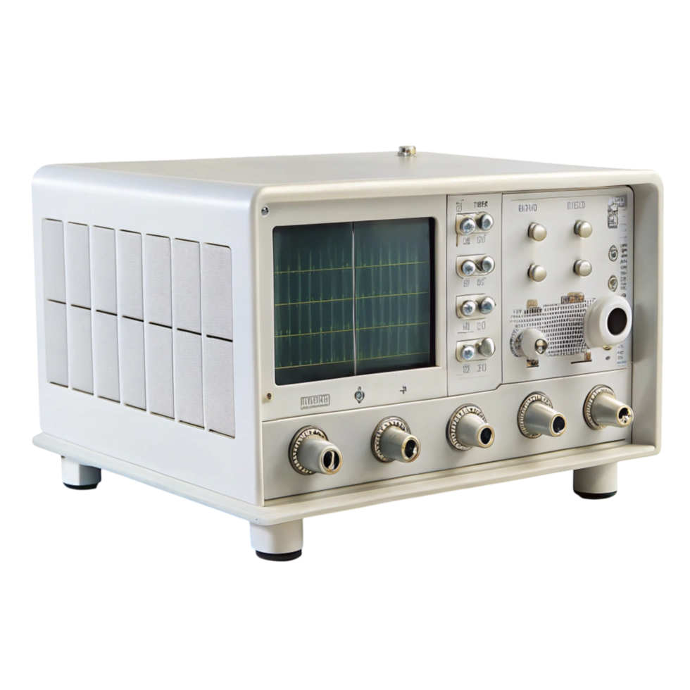 High precision electronic signal generator machine for laboratory and industrial applications, front view, isolated png