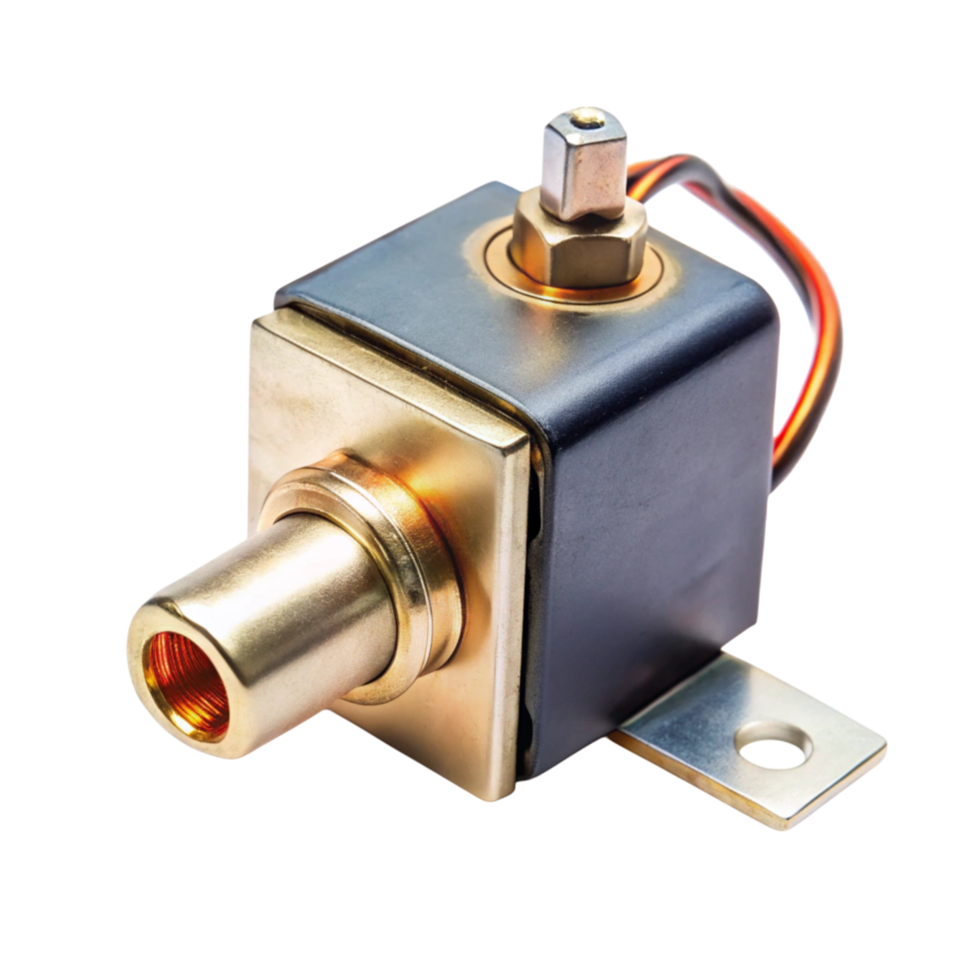 High quality solenoid with visible wires and precise design for industrial and technical uses png