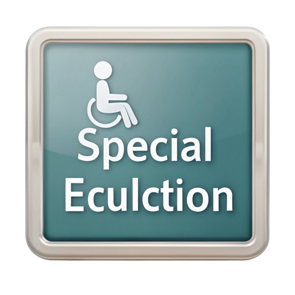 Green chalkboard with text special education for disability support programs in schools and institutions png