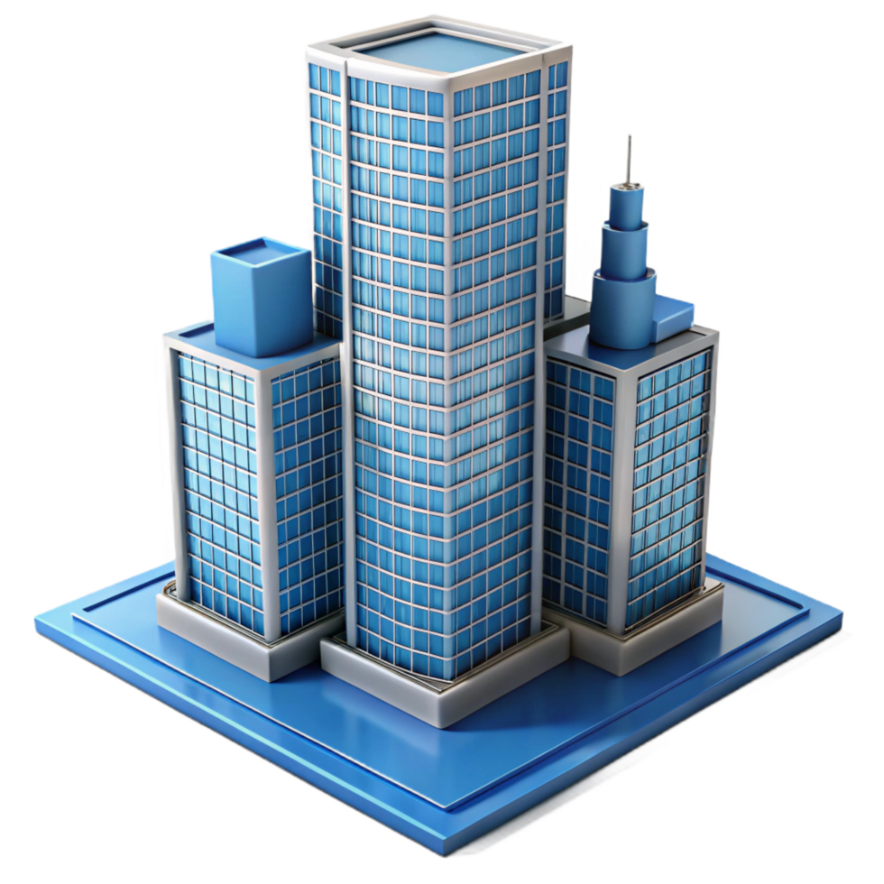 nostalgic captivating Modern skyscraper architectural model, with Transparent Background impeccable png