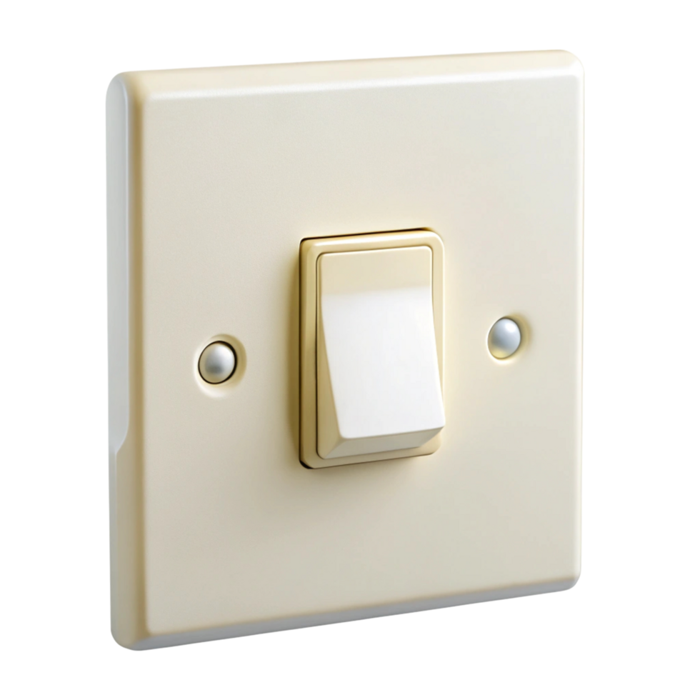 Standard plastic wall mounted switch for electrical devices, showcasing clean and practical design png