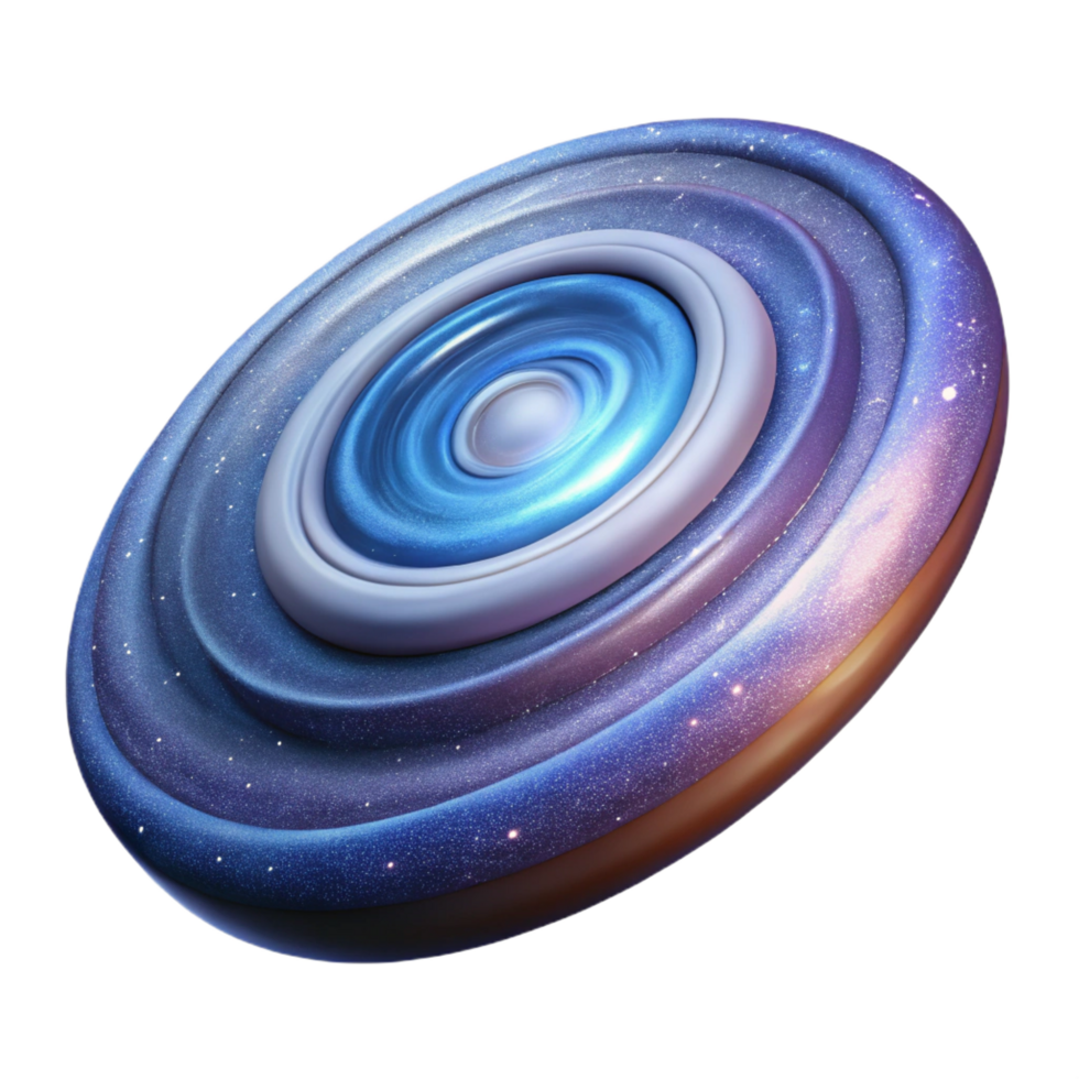dramatic memorable Photorealistic, ultra-detailed professional render of a single, spiral galaxy, swirling arms, central bulge with Transparent Background png