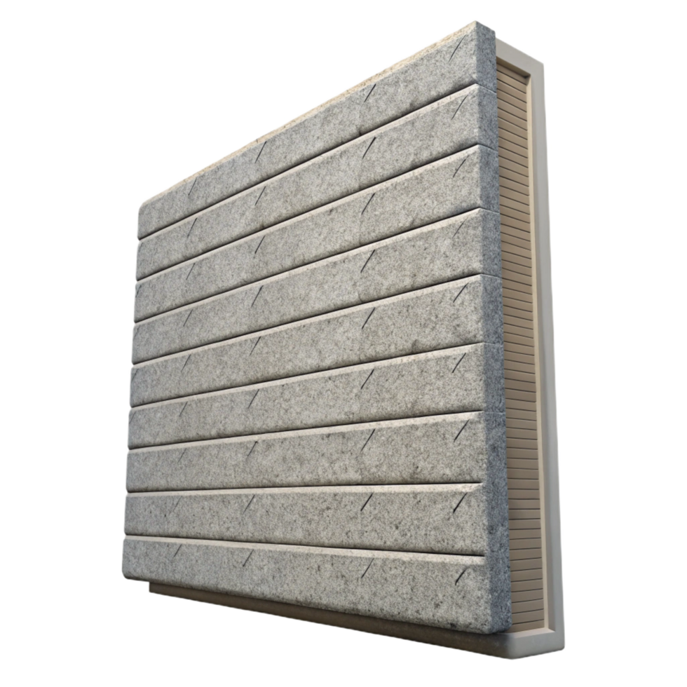 exceptional classic Precast concrete panel, textured, building facade with Transparent Background top-tier png
