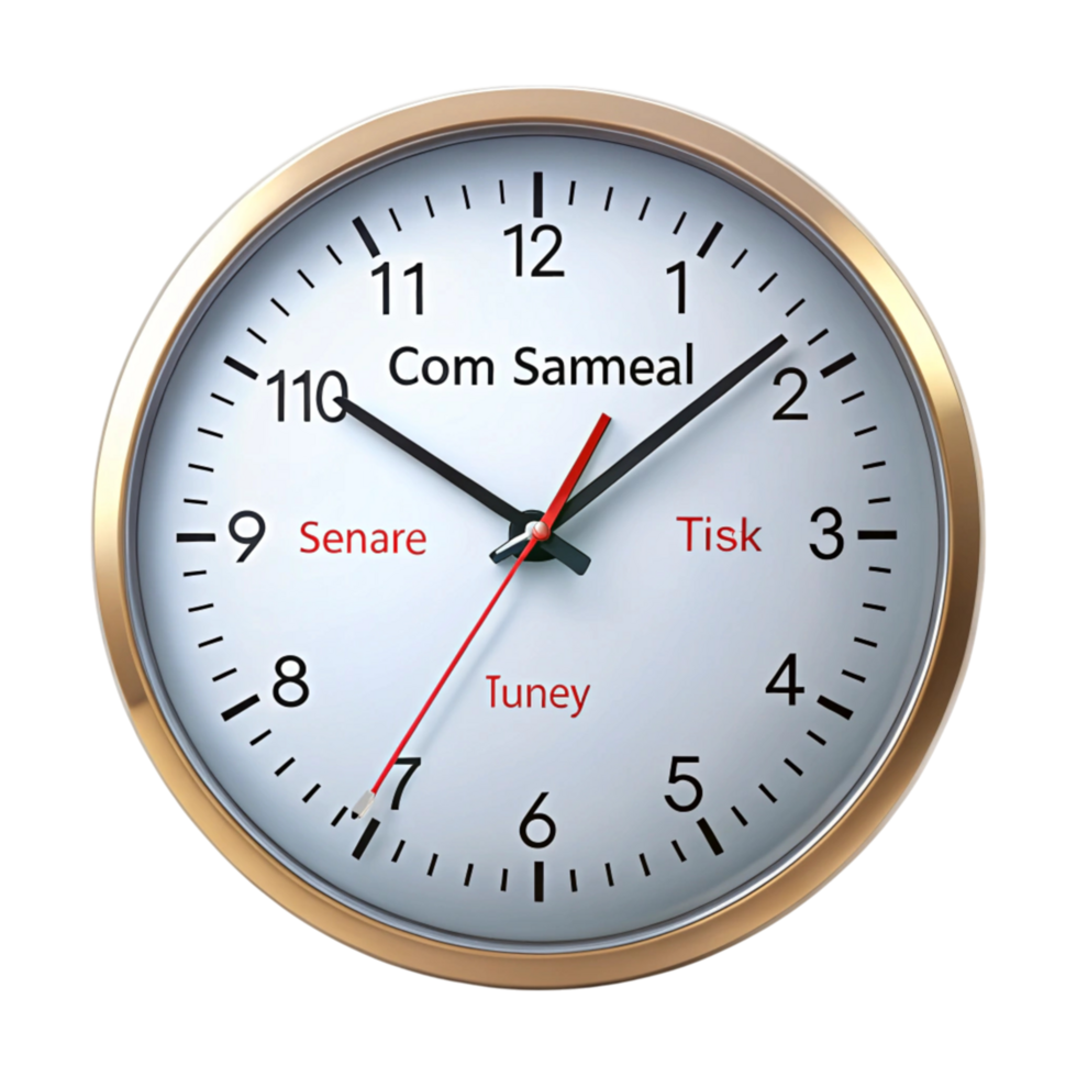 Elegant round clock with unique regional time zone names and clear numbering, perfect for professional environments png