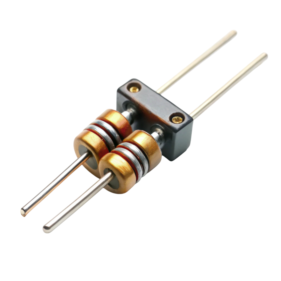 Miniature electronic voltage divider with durable build, ideal for precise electrical current management png
