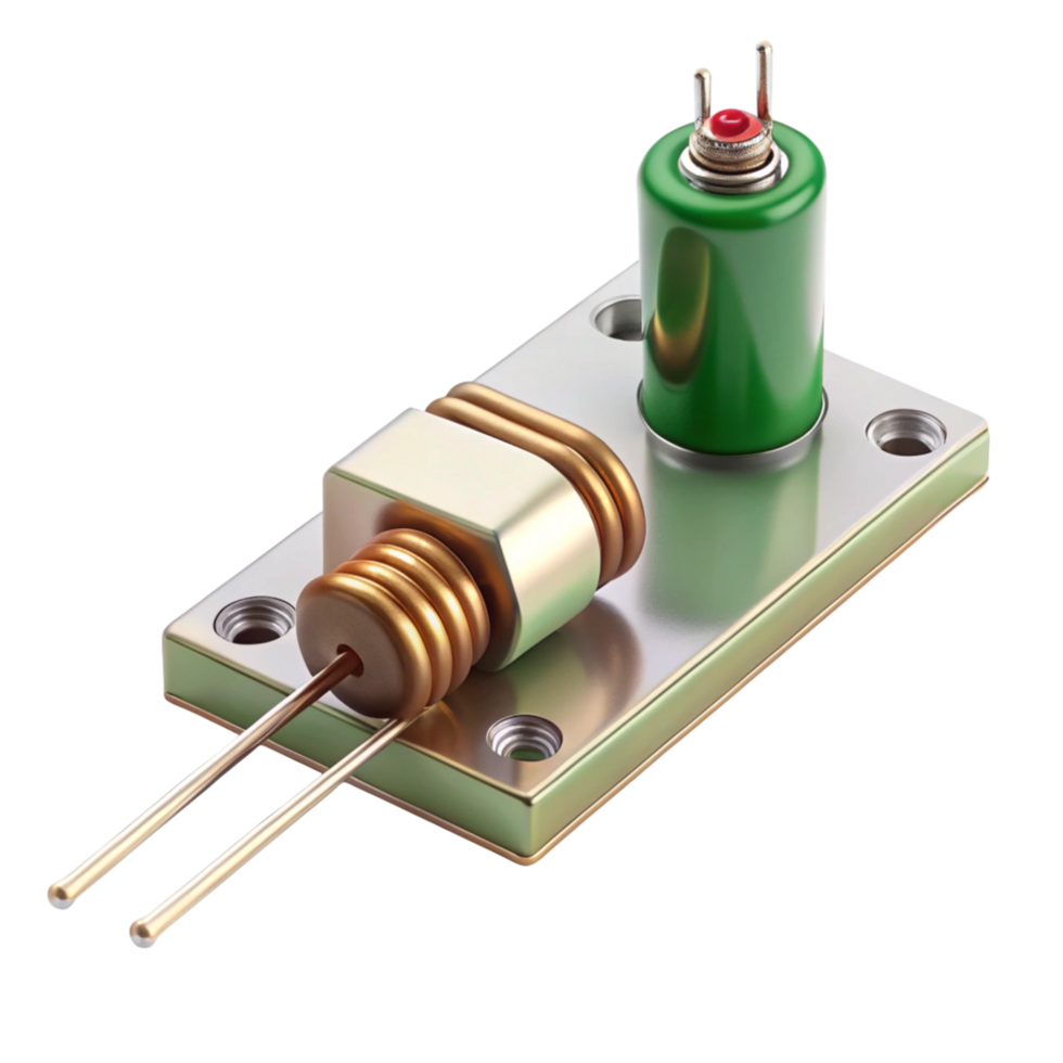 High performance voltage divider component for electrical circuits, highlighted with green and red accents png