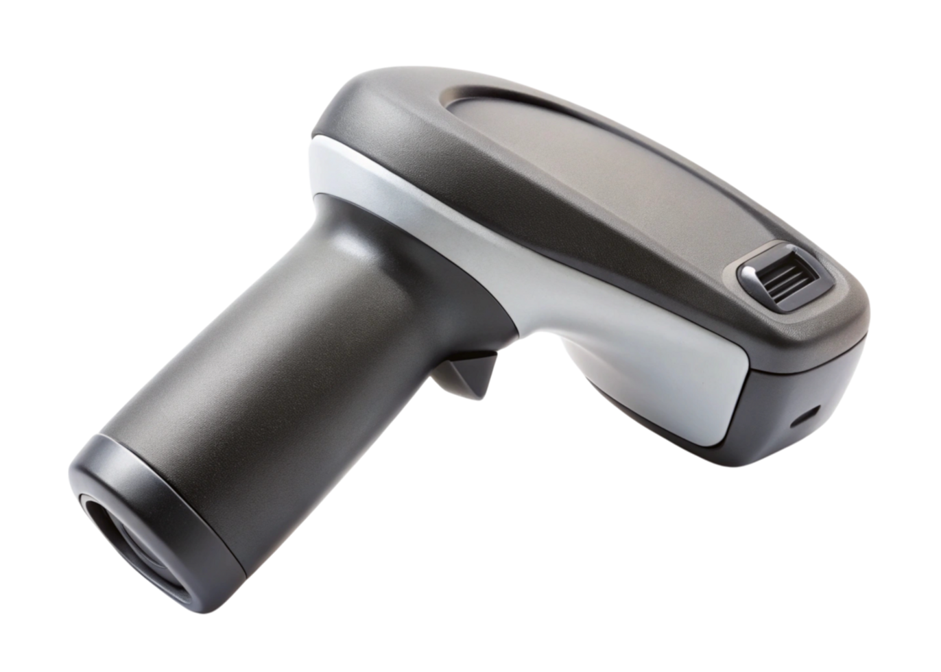 High performance barcode reader with sleek design for warehouse and retail use on Transparent Background png