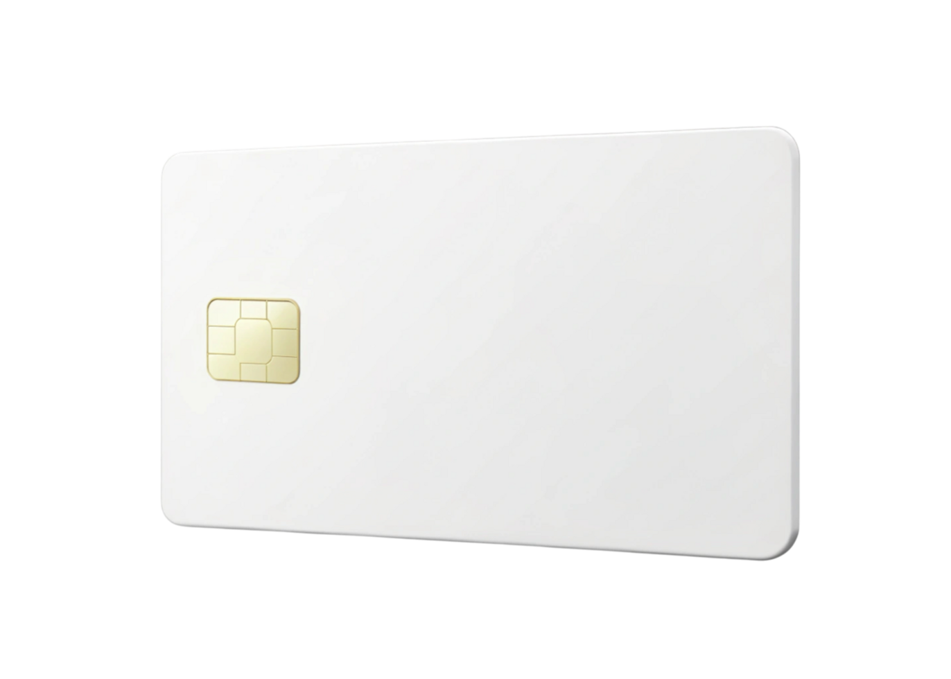 Stylish white credit card featuring a golden chip, ideal for illustrating banking, financial, and payment solutions png