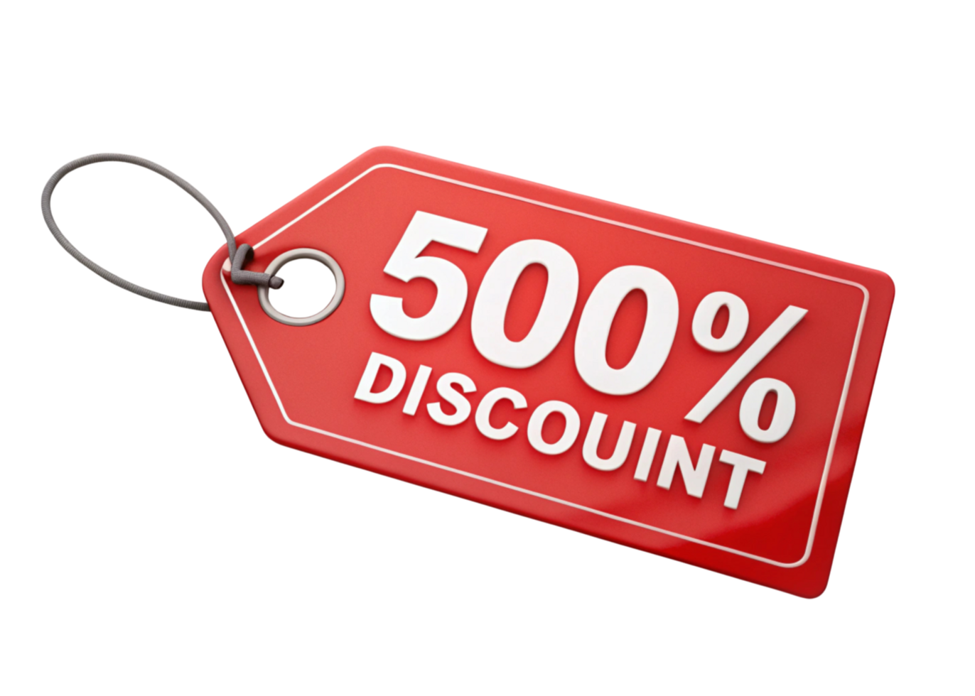 High quality image of a discount tag displaying percentage offers, ideal for promotions, sales, or e commerce visuals png