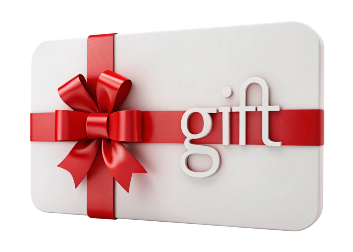 Electronic gift card with elegant red bow for e commerce and personalized online presents png
