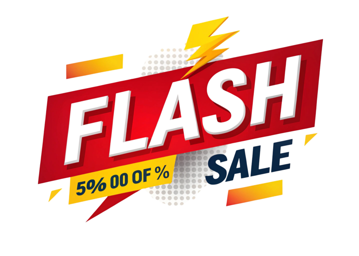sale advertisement graphic with red flash text on Transparent Background for marketing campaigns png