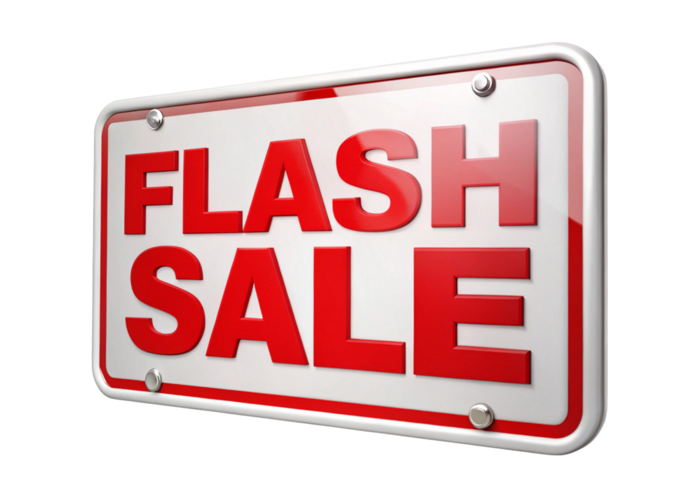 Flash sale sign with striking typography and vibrant red background emphasizing urgency and special deals png