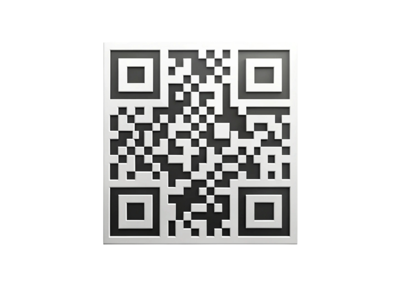 Minimalist Black and White QR Code Symbol Representing Technology and Connectivity png