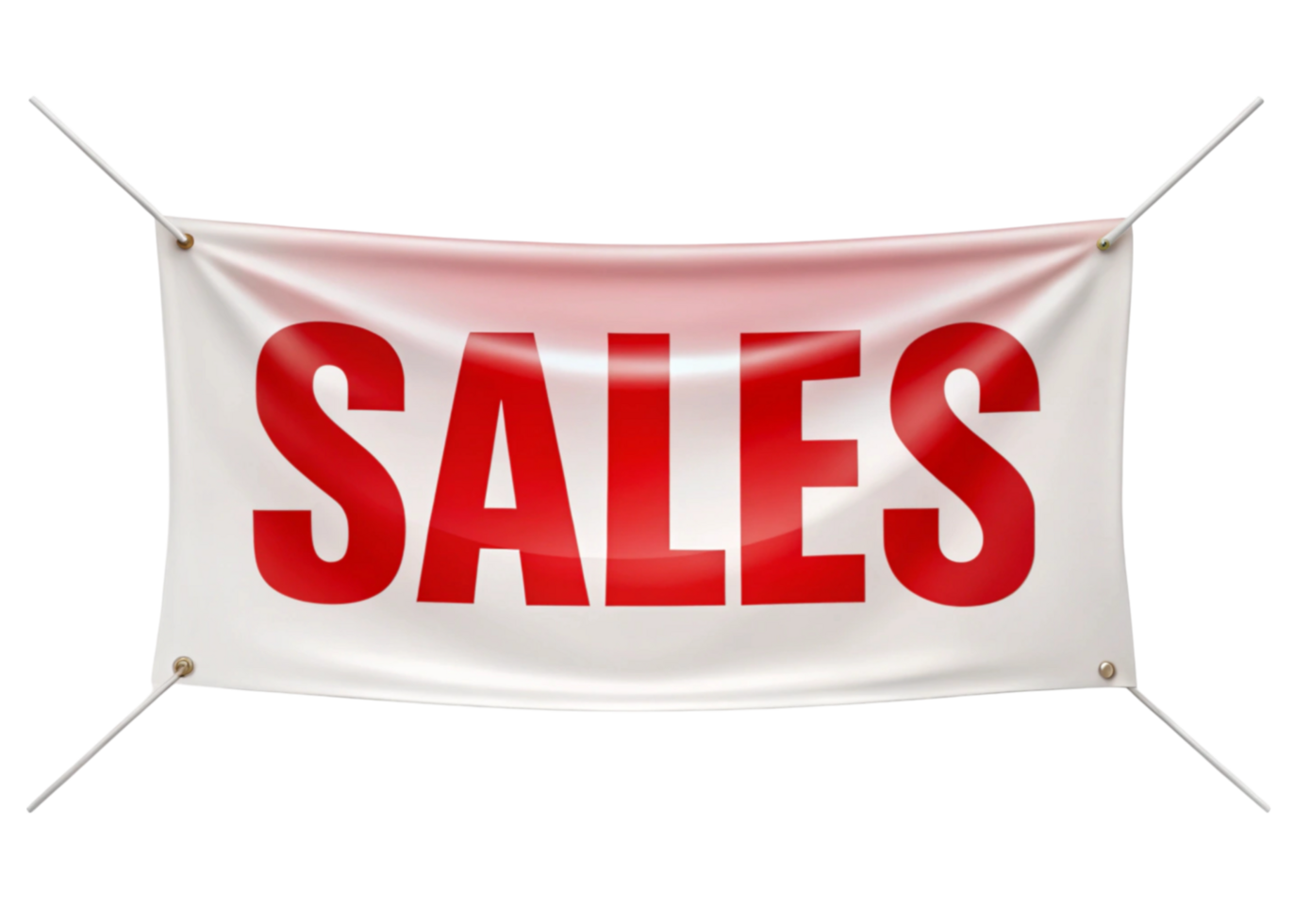 Promotional red sale banner with bold typography on Transparent Background for retail and marketing purposes png