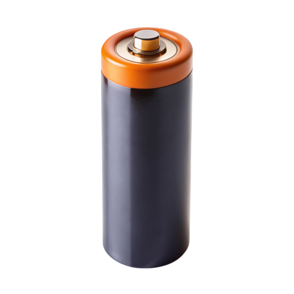 Single battery in sleek design isolated on white, suitable for power, sustainability, and renewable energy themes png