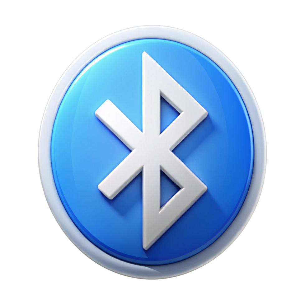 Bluetooth emblem in a polished blue gradient, perfect for showcasing wireless features in digital devices and technology applications png