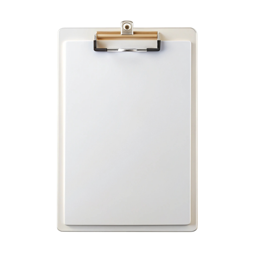 Blank clipboard ready for notes or sketches isolated on Transparent Background, versatile for medical, educational, or office themes png