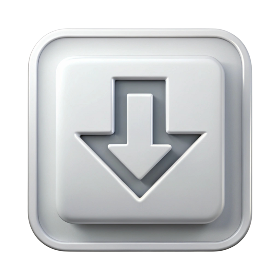 sencillo 3d descargar botón con flecha señalando hacia abajo, ideal para sitio web, aplicación interfaces, o digital proyecto diseño png