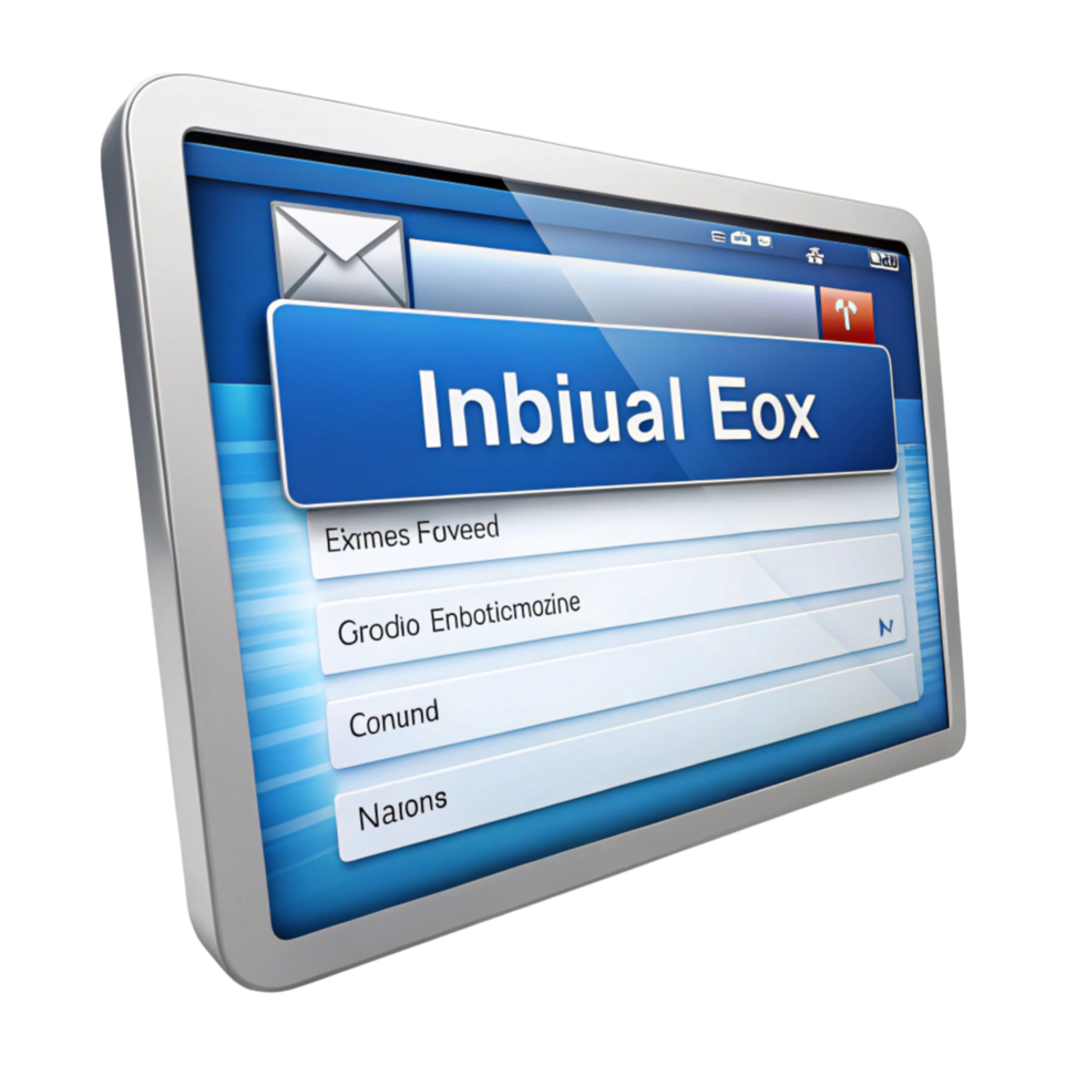 Digital inbox screen featuring email application interface for streamlined communication and management png