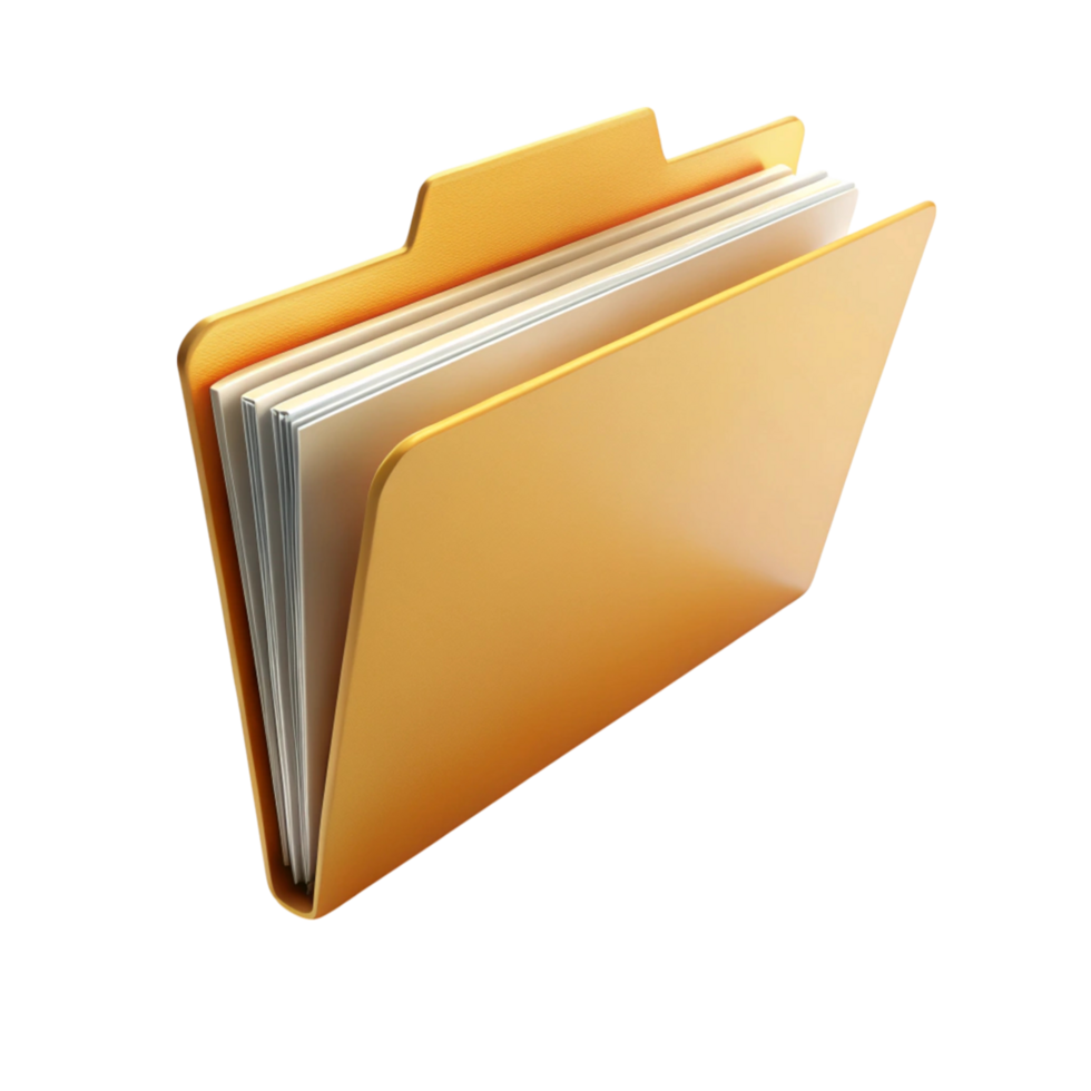 Office file folder with neatly stacked documents, highlighting efficient organization png